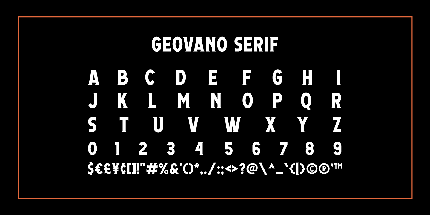 Przykład czcionki Geovano Sans Regular